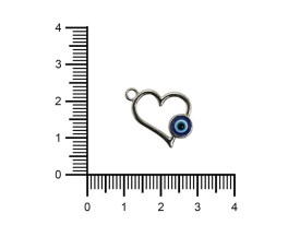 Dije Esmaltado Corazón Ojo Turco PLATEADO foto 2